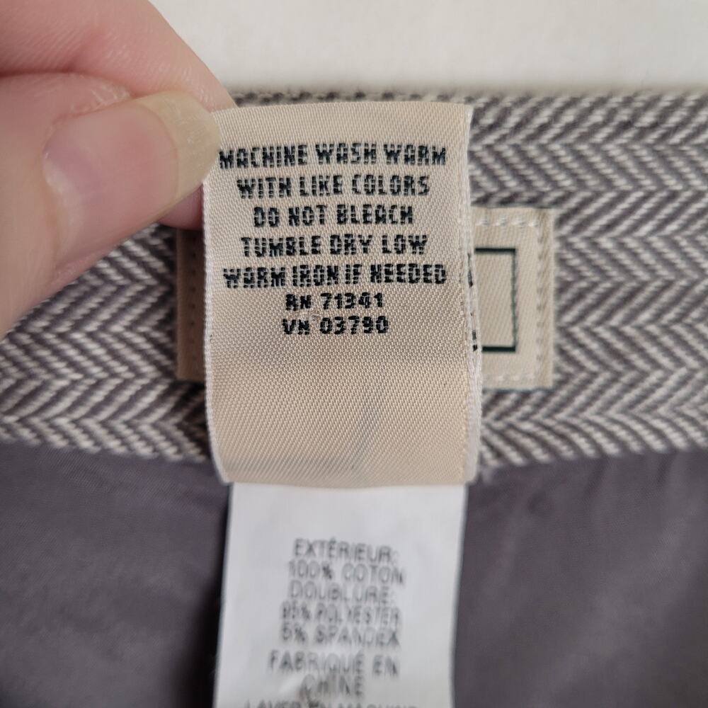 L.L. Bean grey herringbone trousers Size 18 Petite Preppy Career Office Classic - Picture 9 of 9